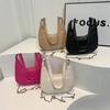Women'S Bag Fashion Shoulder Bag Texture Pu Crescent Bag Niche Versatile Chain Messenger Bag Armpit Bag