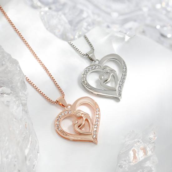 Mother And Daughter Son Love Heart Pendant Necklace Mother's Day Jewelry Gifts for Grandmother Mom Daughter Wife