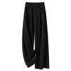 Women's 2025 High-Waist Black Wide-Leg Pants: Elegant, Casual, Straight-Leg Fit for Spring