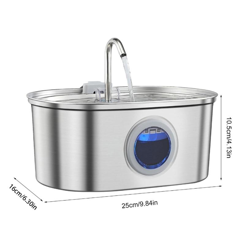 3.2 L Cats Drinking Fountain with with Viewable Window Pet Water Dispenser with Recirculate Filter for Clean Water