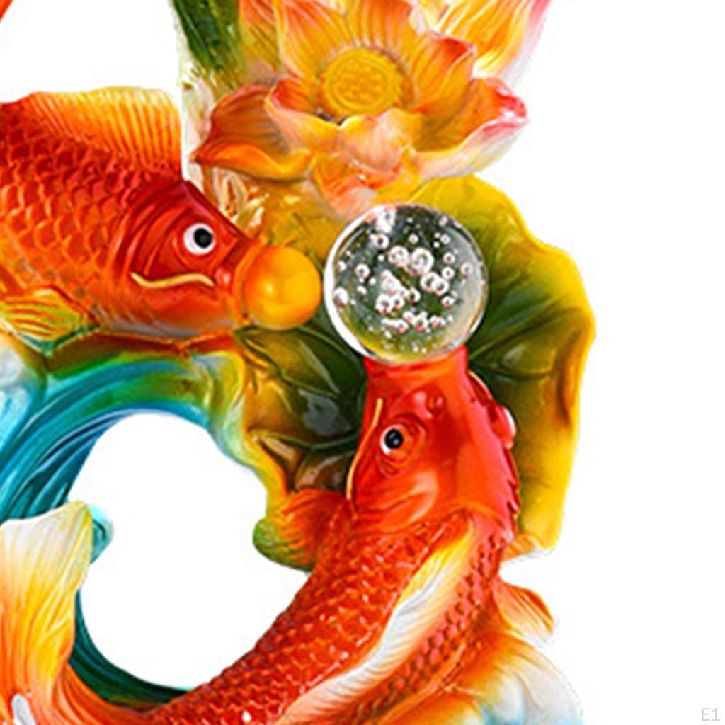 Китайская статуя рыбы по фэн-шуй, украшение для рабочего стола, подарок, декоративная фигурка из смолы, скульптура кои