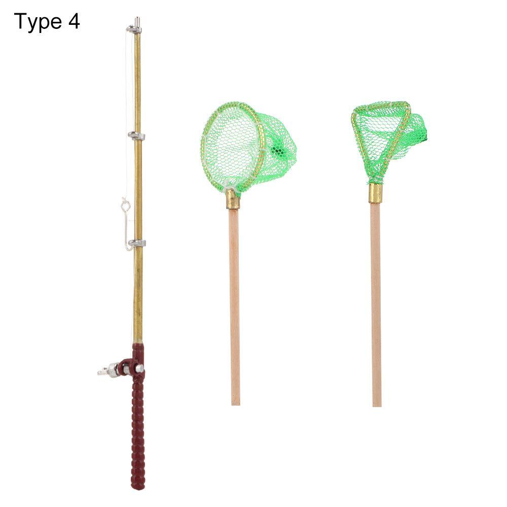 Garden Micro Landscape Scene Model Trammel Net Doll Accessories Miniature Fishing Rod Fish Pole