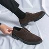Men's Business Leather Shoes Large Size New Casual Shoes Fashion Matte Leather Men's Brock Carved Dress Shoes