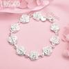 925 Sterling Silver Romantic Rose Bracelet Fashion Wedding Jewelry