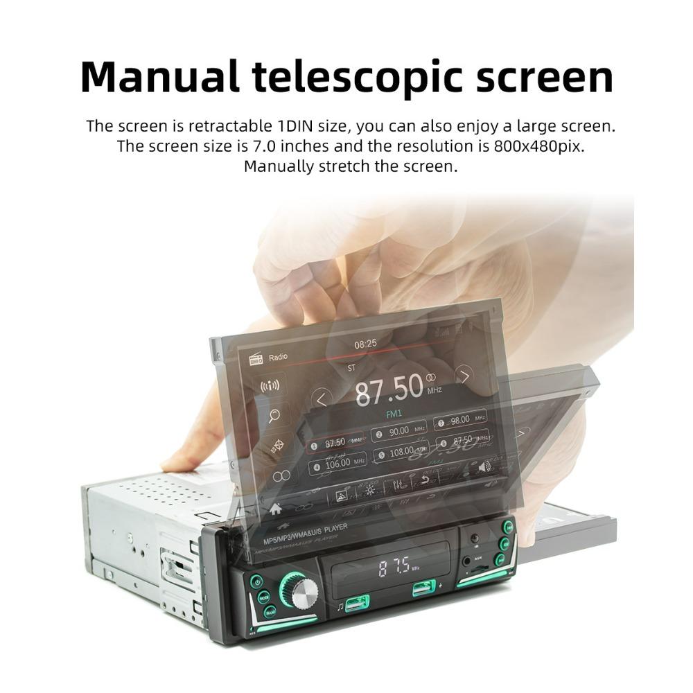 Автомобильный радиоприемник 1Din, мультимедийный MP5-плеер, 7-дюймовая универсальная навигация с Android Auto и Bluetooth, HD-экран, USB TF FM-стерео