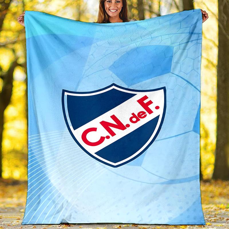 1pc Club Nacional de Football Theme Blanket - Digital Print, Polyester, Cozy for All Seasons, Perfect for Outdoor, and Travel