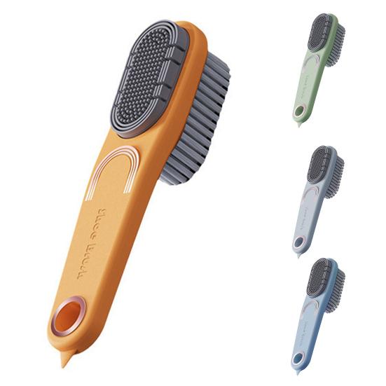 Shoe Cleaning Brush Ergonomic Design Long Handle Double-sided Design Waterproof Rubber Shoe Care Snow Boot Cleaner