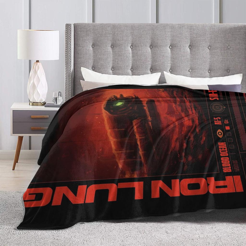 Blood Ocean Iron Lung Horror Film Plush Blankets Custom Throw Blanket for Home 125*100cm Plush Thin Quilt