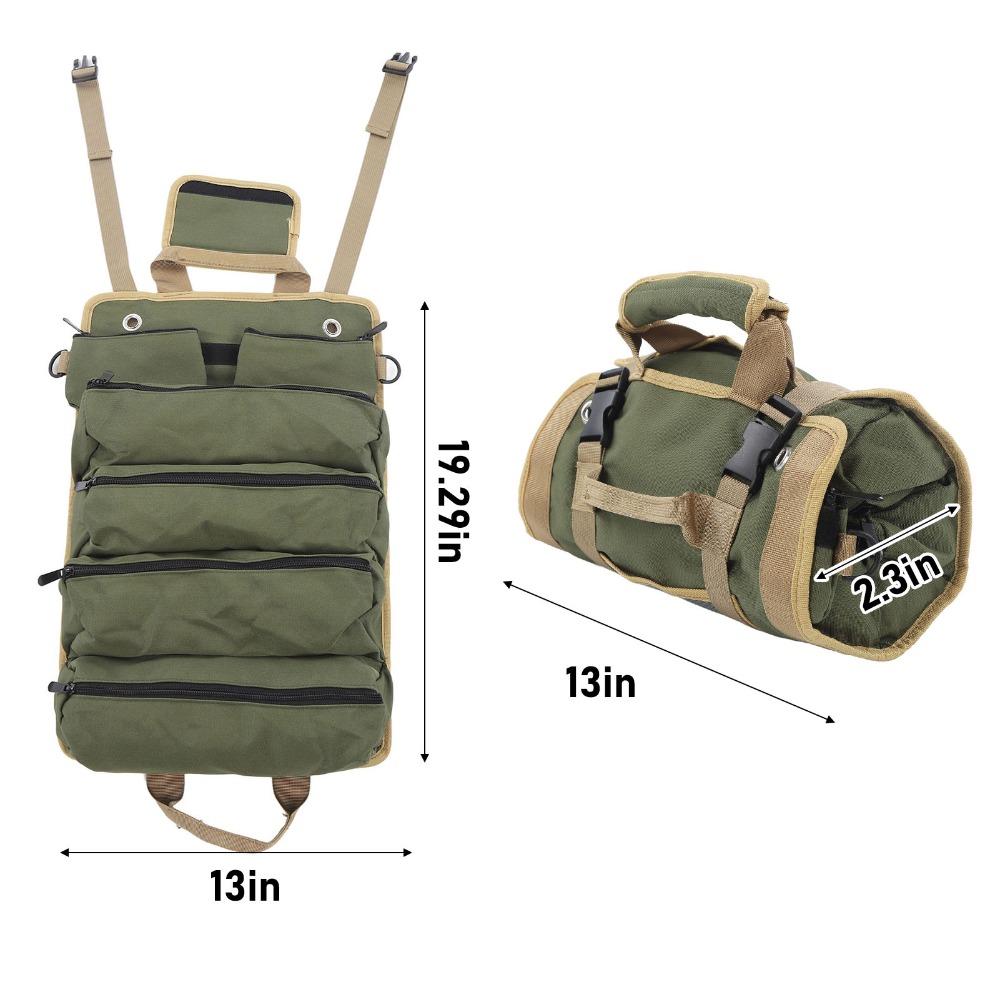 Oxford Cloth Roll Up Tool Bag Separate Pockets Multipurpose Tool Bag  Gardening