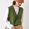 Женский трикотажный жилет без рукавов с V-образным вырезом 2021 года - теплый жилет на осень/зиму