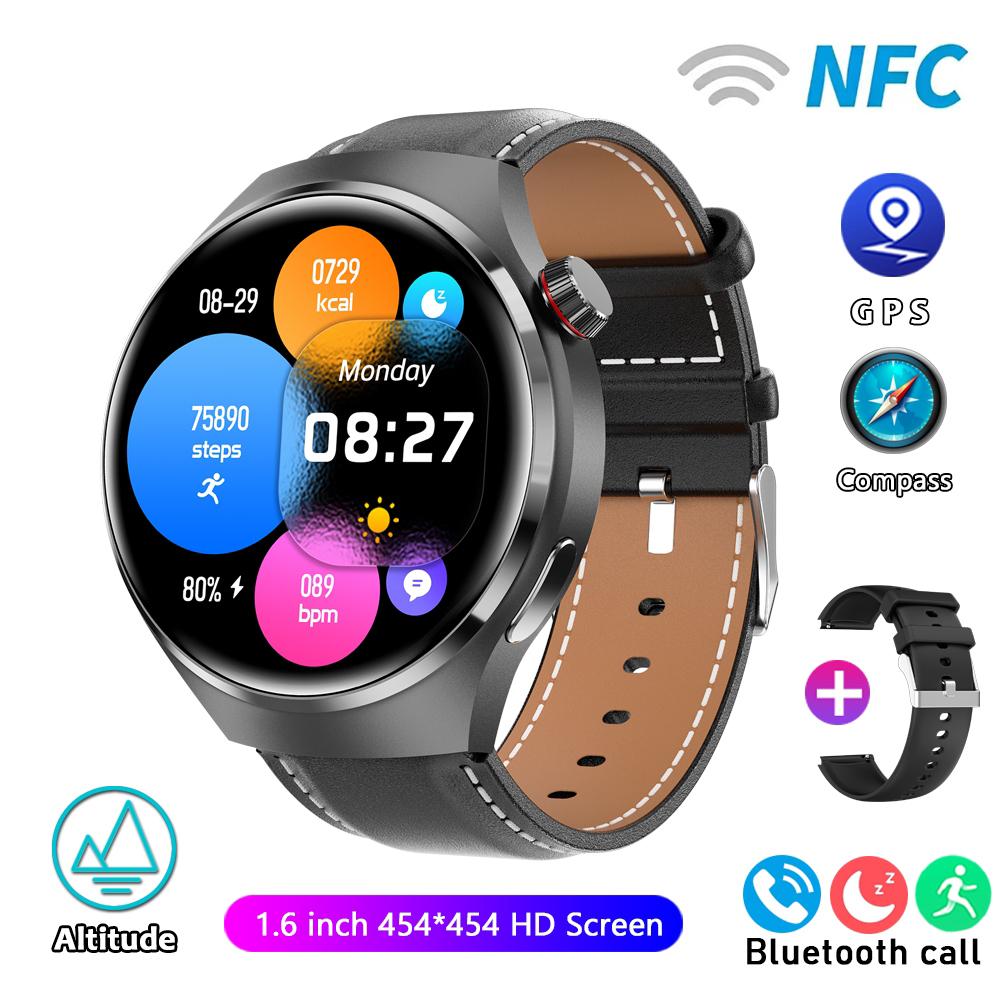 2025 Новые часы Pro GPS NFC Смарт-часы Мужские 360*360 AMOLED Экран Пульс Bluetooth Звонок IP68 Водонепроницаемые Мужские Смарт-часы