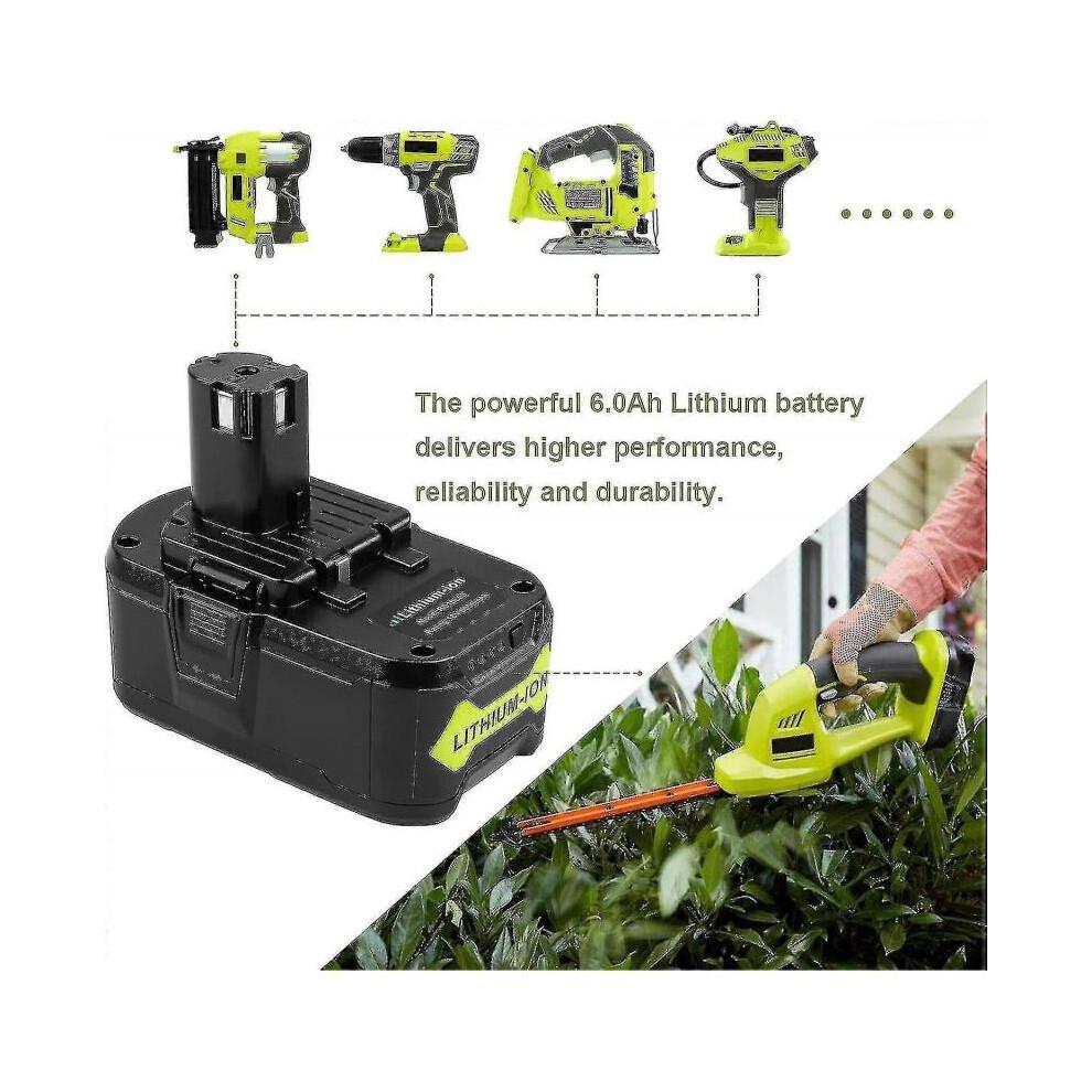 Замена аккумулятора 18 В 6,0 Ач P108 для аккумулятора Ryobi 18 Вольт Литиевый P102 P103 P104 P105 P107 P109 P122, Аккумулятор для беспроводного инструмента Ryobi ONE+