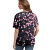 Women's Fashionable Casual Short Sleeve Button Print V-Neck Pullover Top