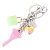 Key Holder Metal Enamel Resin Heart Key Padlock Charm Bag Charm Key Ring Key Holder Multi CP891 [Used]