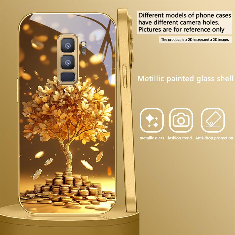 Таинственный черный кот Для Samsung Galaxy S26 S20 FE S21 S22 S23 Plus S24 Ultra S25Ultra S21+ S22Plus Золотой стеклянный чехол для телефона