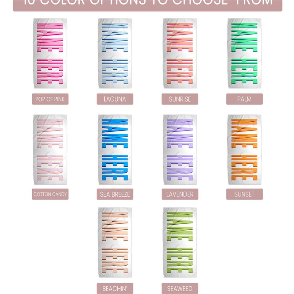 Пляжное полотенце Shadow Block Персонализированное для детей, Пляжное полотенце на заказ, Полотенце для отпуска, Подарок на день рождения ребенку, Полотенце для бассейна, Преппи пляж