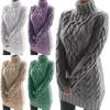 Kuz Qish Ayollar uchun Qalinlashtirilgan Sviter Ko'ylaklar Turtleneck Uzun Yengli Trikotaj Retro Sviterlar Ayollar Puloverlari Sviter
