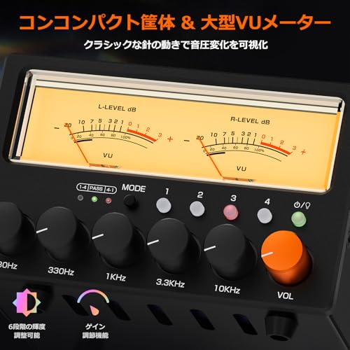 Nobsound D5 4-полосный аудиоселектор, усилитель для наушников с 5-полосным эквалайзером, измерителем уровня звукового давления (VU-метром), 2-режимным переключением и распределением, защита от земляной петли, для Hi-Fi