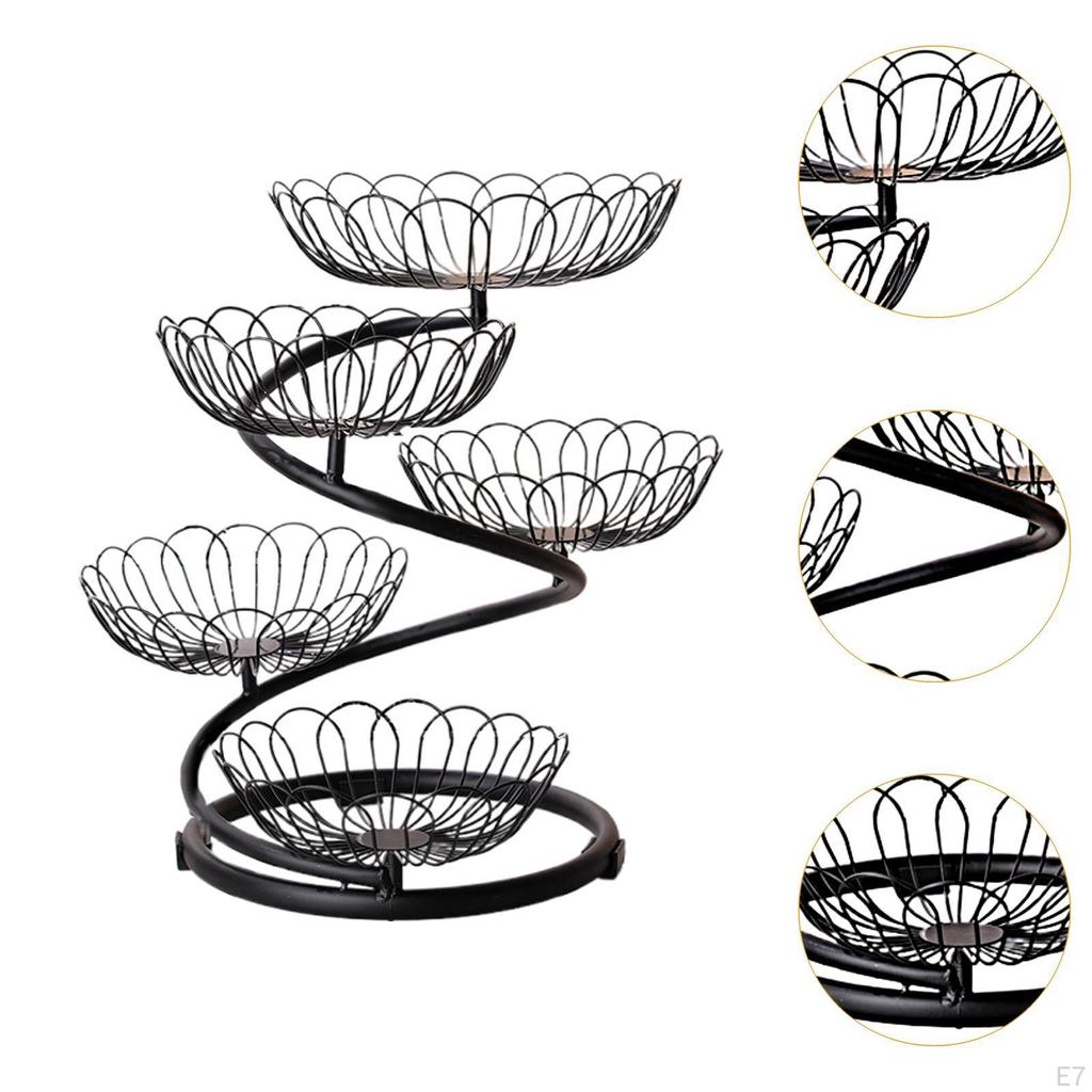 5-ярусная корзина для фруктов, миска-органайзер, минималистичная центральная подставка для вечеринок, экономия места