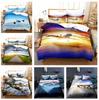 Комплект постельного белья 3D Aircraft, пуховый пододеяльник для аэрокосмической отрасли, 2/3 предмета, пододеяльник для комнаты для мальчиков, размер King Queen Size, мягкий и быстросохнущий чехол на кровать