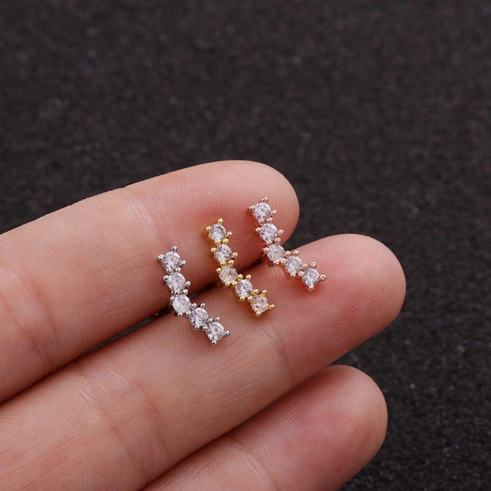 Body Jewelry Cz Zircon Star Leaves Cartilage Ear Stud Helix Tragus Piercing Earring Stainless Steel
