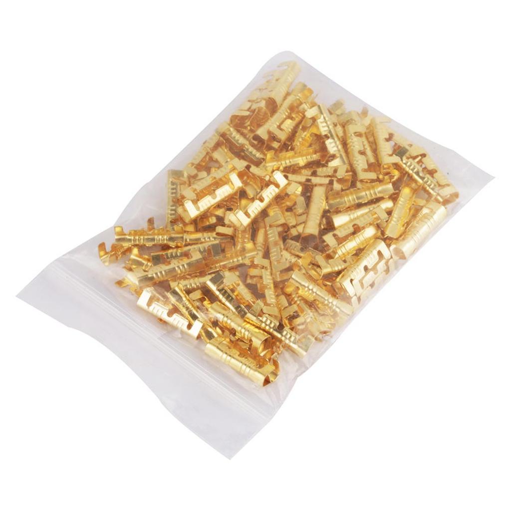 100Pcs Quick Connect Wiring Terminals Brass Crimp Terminals 0.5 1.5mm Wire Clamps Brass
