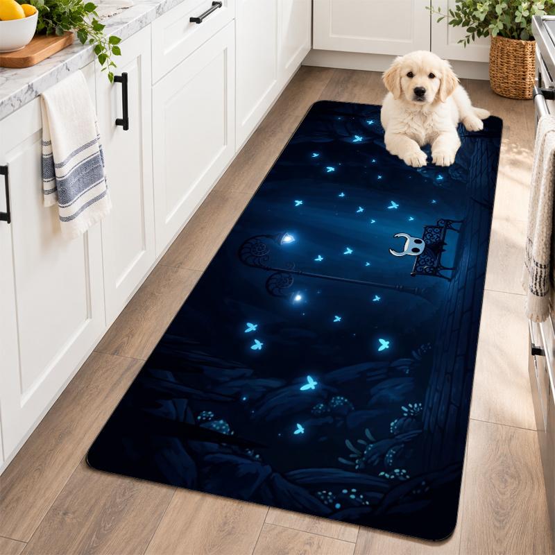 Flannel Kitchen Mat Hollow Knight Soft Area Rug Non Slip Floor Carpet Home Decoration