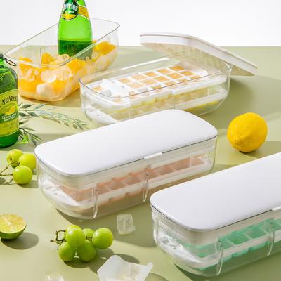 Форма для кубиков льда пищевого качества с крышкой Пресс-сетка для льда Артефакт Бытовая Домашняя Коробка для хранения кубиков льда Замороженные кубики льда