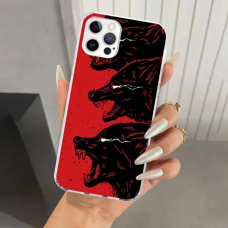 Чехол для телефона 'Злой Животный Волк Яростный' для Iphone 17 Air 16 15 Plus 14 13 Mini 12 11 Pro Max 16E 7 8 SE 2020 Мягкий Funda Печатный Корпус