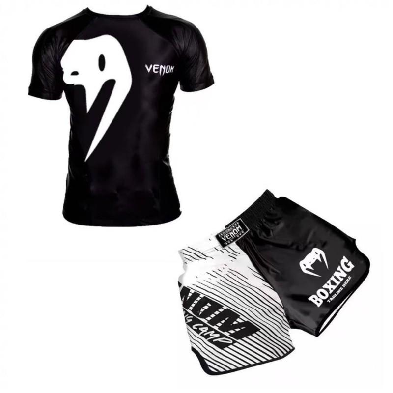 MMA Training Shorts Set Men Women - Quick Dry Boxing Muay Thai Combat Sport Wear Gym Fitness