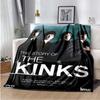 Фланелевые одеяла с логотипом The Kinks, Покрывало для кровати, Мультяшное покрывало, Мягкое покрывало с мультяшным принтом, Покрывало для дивана, Плед для пикника