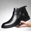 New High Quality Genuine Leather Mens Boots Luxury Men Casual Shoes Fashion Plush Ankle Boots For Men Winter Man Shoes With Fur