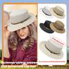French Flat Top Hat For Women Sunshade Summer Straw Flat Hat For Vacation Beach Sun Hat