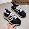 Platform Running Shoes Women's 2024 Autumn New Models Show Feet Small Casual Sports Board Shoes Versatile and Popular Dexun Dad Shoes