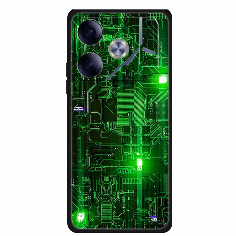 Чехол для телефона Tecno Pova 6 Задняя крышка Ударопрочный Черный Силикон Мягкий Funda для Tecno Pova 6 Чехол Pova6 6.78" Capas Coque