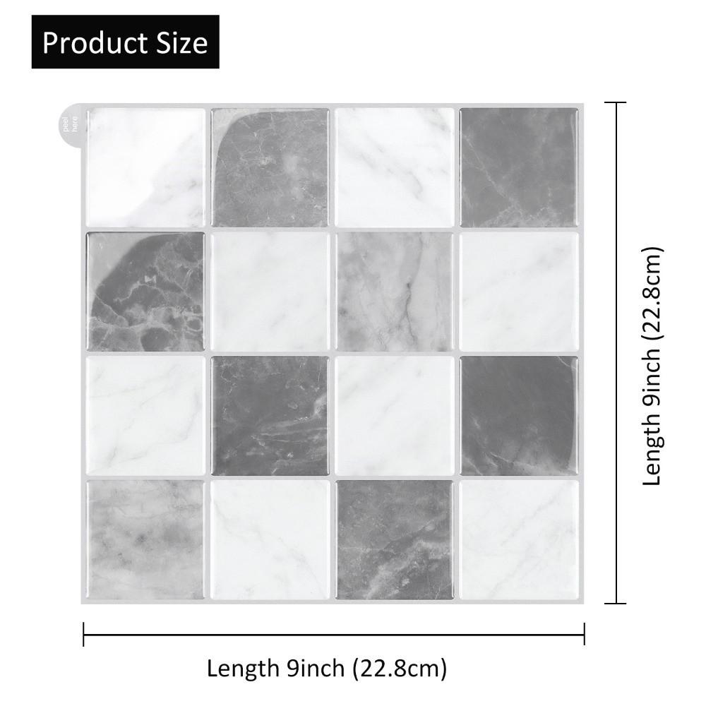 Waterproof Wallpaper Self-adhesive Stick Tile Peel and Stick Backsplash for Kitchen Bathroom