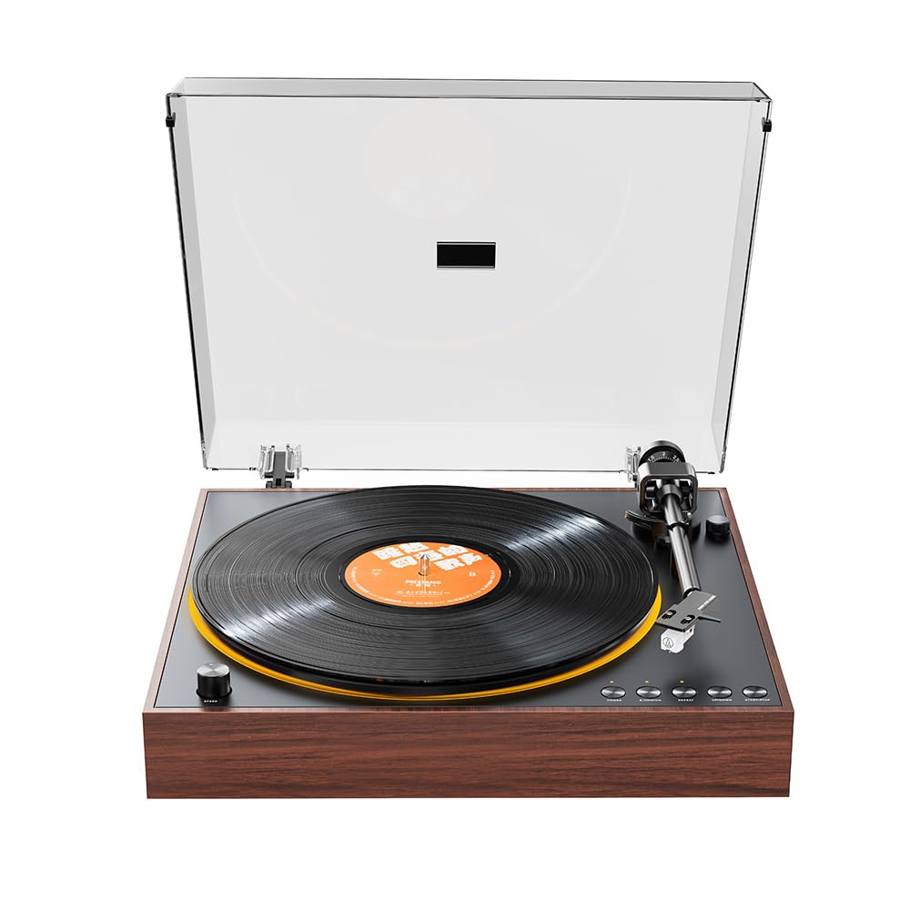 FiiO TT11 Fully Automatic Record Player, Brown, Bluetooth Output, AC100-240V