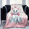 1PC Cute Cartoon Marie Cat Blanket, Seasonal Universal, Home Decoration, Throw, Plush Blankets, Soft Flannel Throw Blanket, Versatile & Cozy