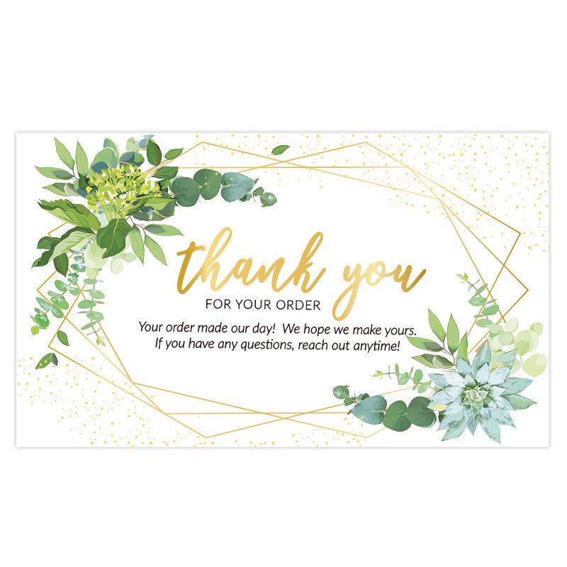 Black Thank You Greeting Cards, 50 Sheets/Pack