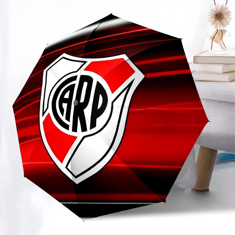River Plate, Badge Automatic Opening and Closing, 8 rib Structure Portable Umbrella, Suitable for Men and Women in All Seasons Perfect Gift