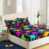 Многоцветный мультяшный узор с динозаврами, шапка на кровать из трех частей, цифровая печать, милый узор, постельный комплект