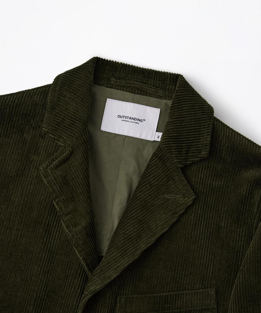 OUTSTANDING High Density Corduroy Classic 3-Button Jacket_D.Olive