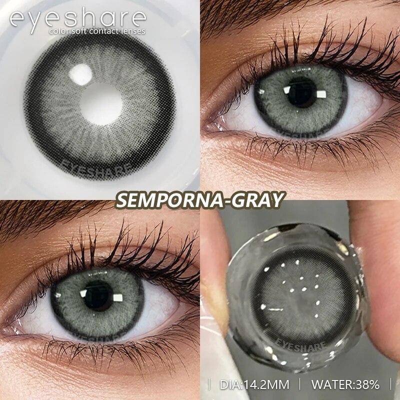 AMARA 1Pair Colored Contact Lenses for Eyes Brown Pupis Gray Eye Lenses Yearly Fashion Lenses Cosmetic Eye Contacts