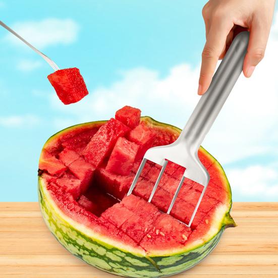 Арбузный резак слайсер из нержавеющей стали, инструмент двойного назначения для нарезки фруктов, арбуза, манго, дыни, ананаса, многофункциональный кухонный гаджет