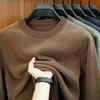 Мужская вельветовая толстовка на осень и зиму, с длинным рукавом, круглым вырезом, однотонная, модная, повседневная, универсальная кофта