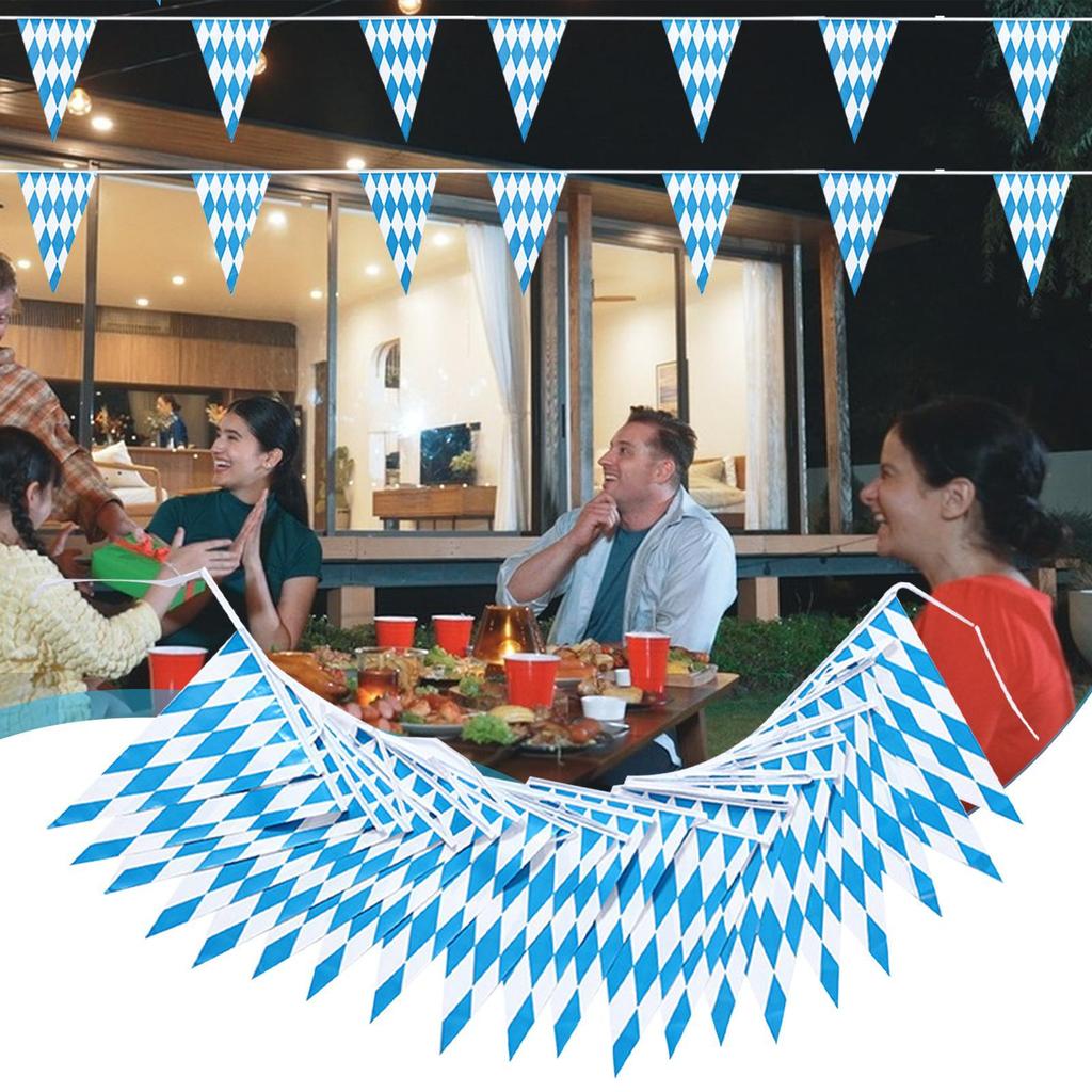 Pennant Banner Flags String Flags Decor 20 Pieces Themed Decoration Holiday Party Banner for Oktoberfest Bunting Home Classroom