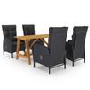 Day and Night - Day and Night 5-Piece Garden Dining Set Black