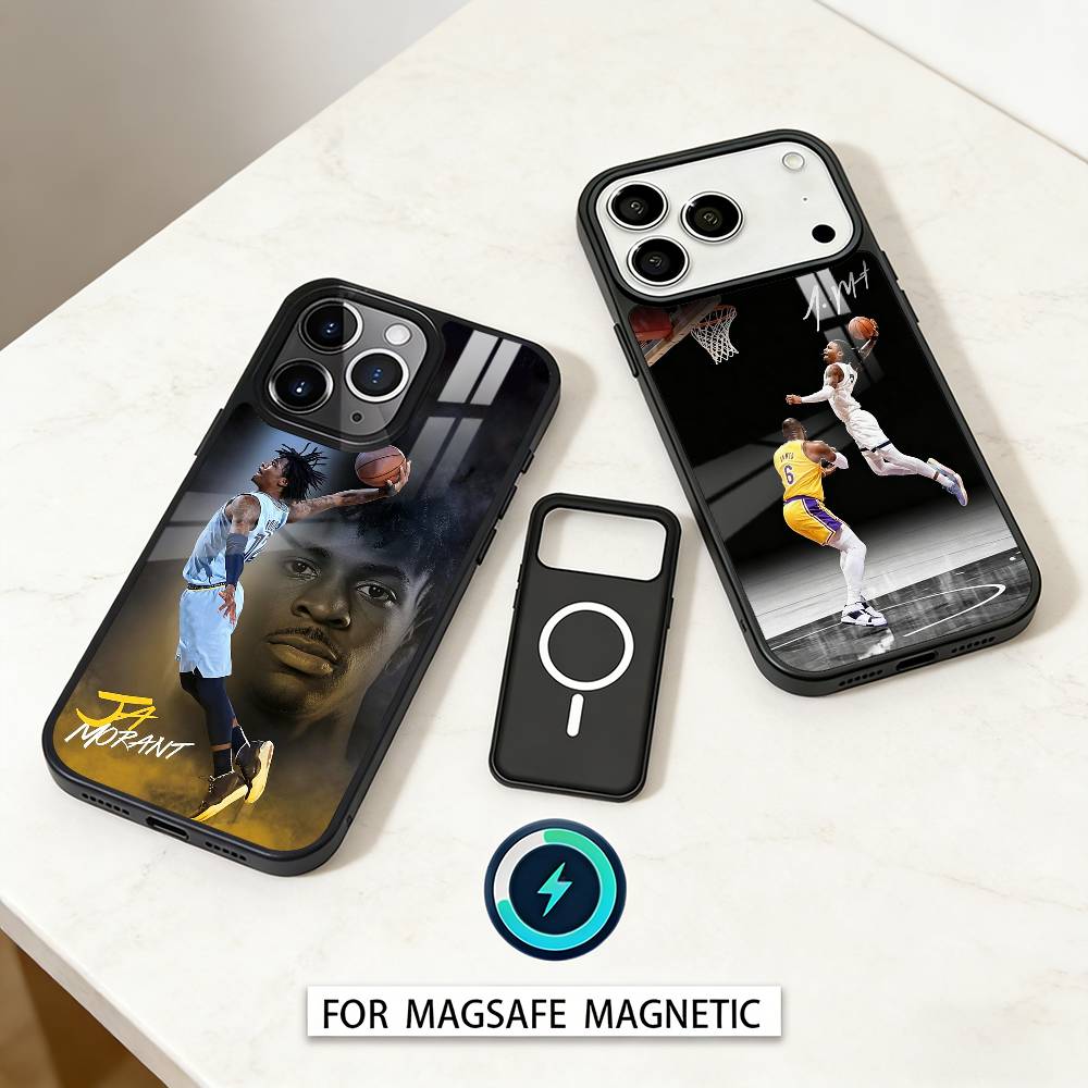 Cool J-Ja M-Morant 12 Phone Case For iPhone17,16,15,14,13,12,Pro,Max,Magnetic For Magsafe Wireless Charging
