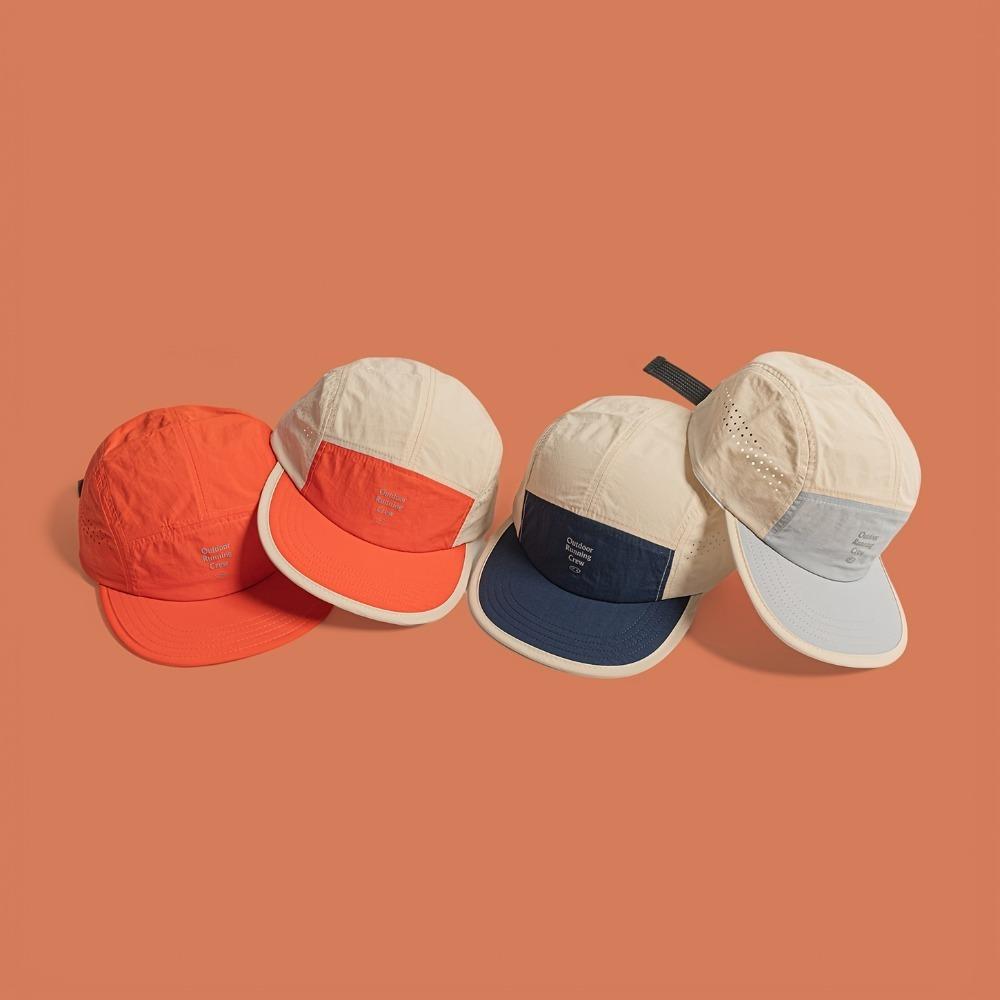 American Retro Color-Blocked Quick-Drying Hat Unisex Summer Lightweight And Breathable Peaked Cap Outdoor Sunshade Baseball Caps