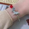 Rose Butterfly Chic Bracelet Womens Summer Fashion Retro Style National